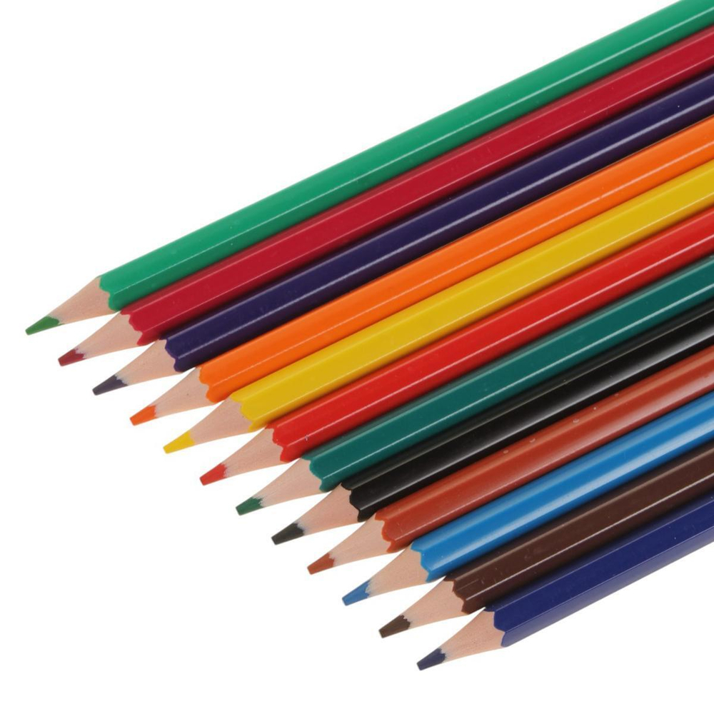 Карандаши 12цв. "Авто" d грифеля=2,65мм. пласт. шестигран. коробка (Mazari)