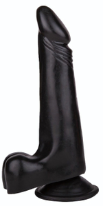 Чёрный фаллоимитатор с вытянутой головкой - 17,8 см. (Цвет: черный)