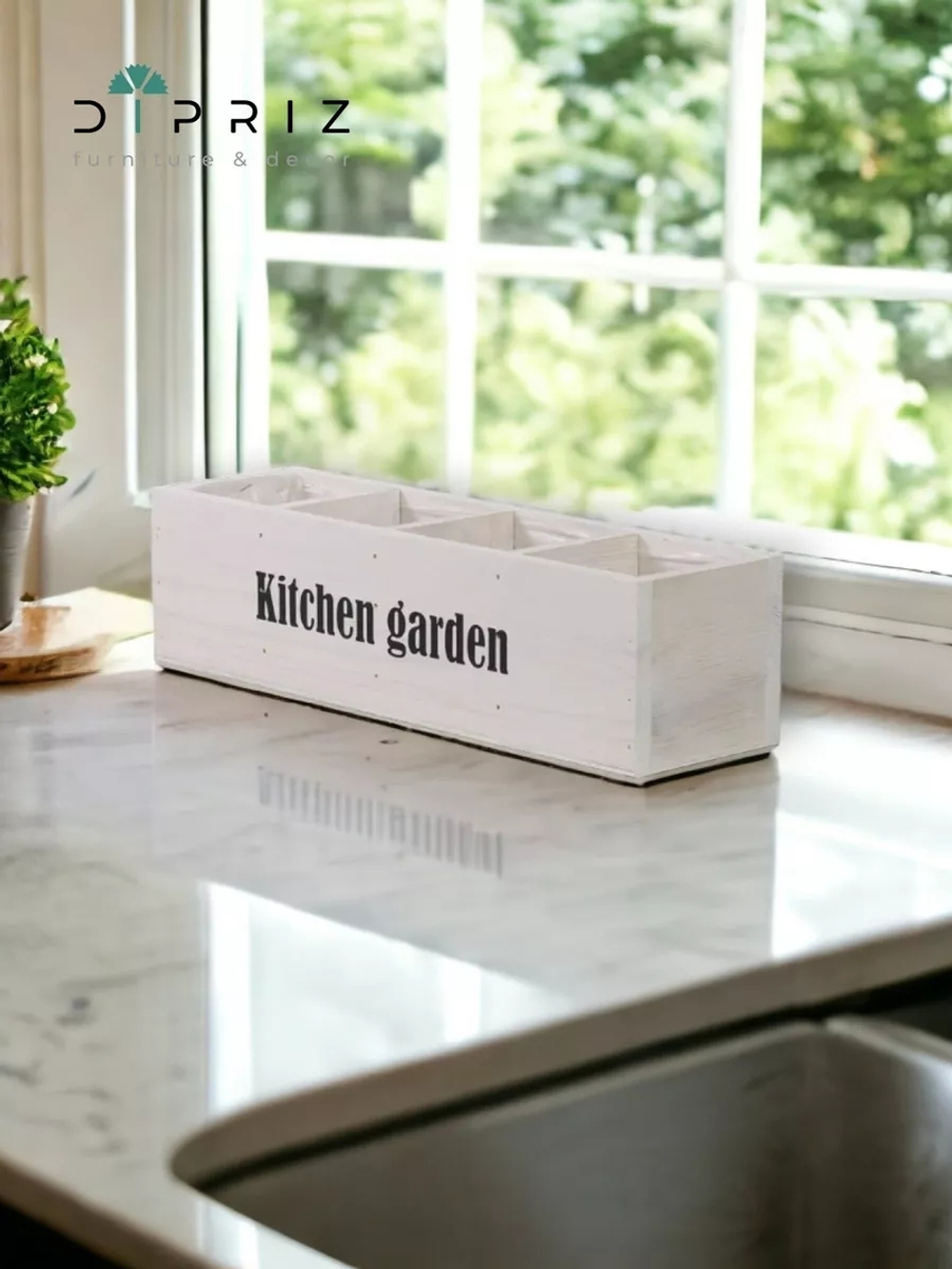 Деревянный органайзер для дома и сада Флоутард, белый