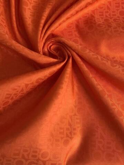 Подклад оранжевый, вискоза жаккард буквы маленькие