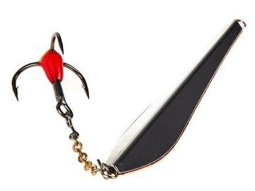 Блесна вертикальная зимняя Lucky John DOUBLE BLADE с цепочкой и тройником 60мм CS блистер