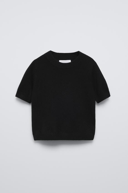 ZARA СВИТЕР ИЗ 100% КАШЕМИРА, ЧЕРНЫЙ