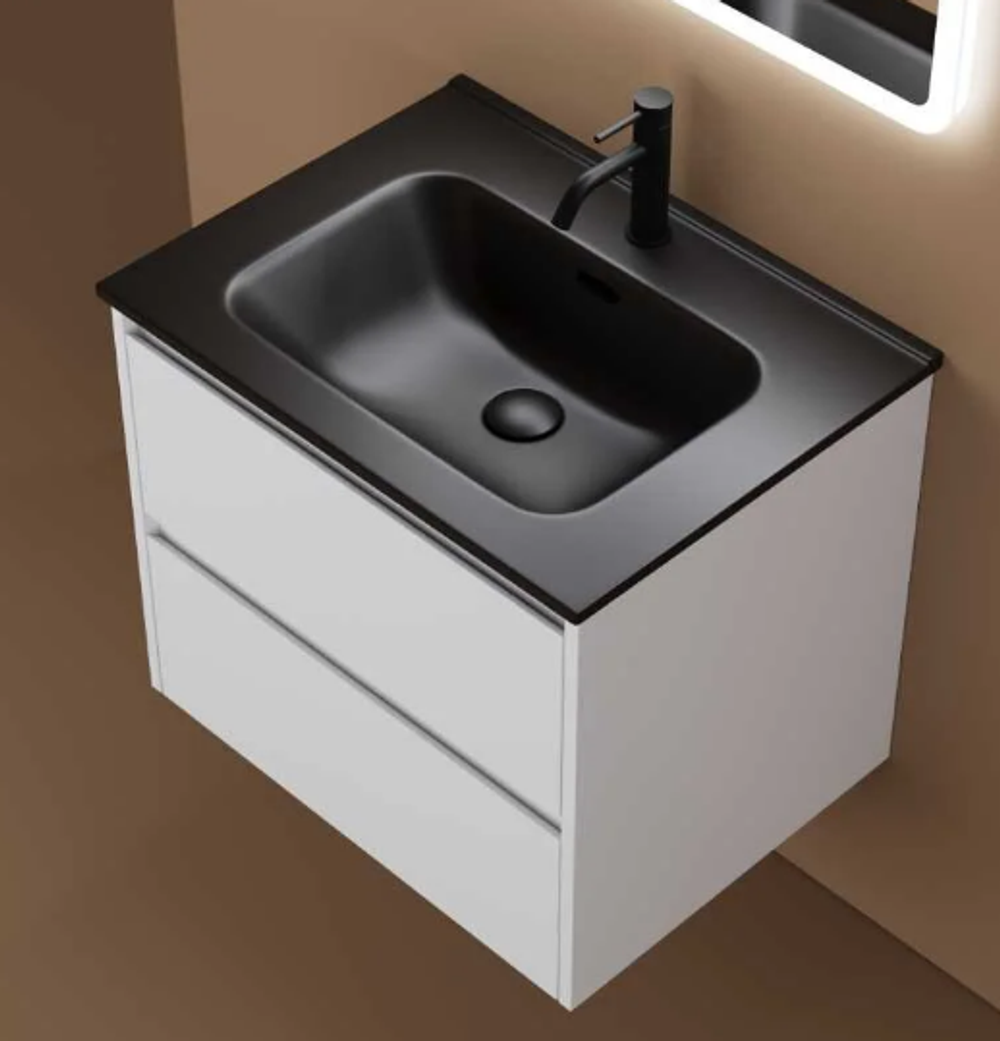 Тумба подвесная SANCOS Libra 590х450х500, c двумя ящиками оснащенными доводчиками, белый глянец , арт. LB60W
