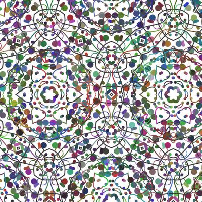 Абстрактные линии и кружочки на белом фоне.