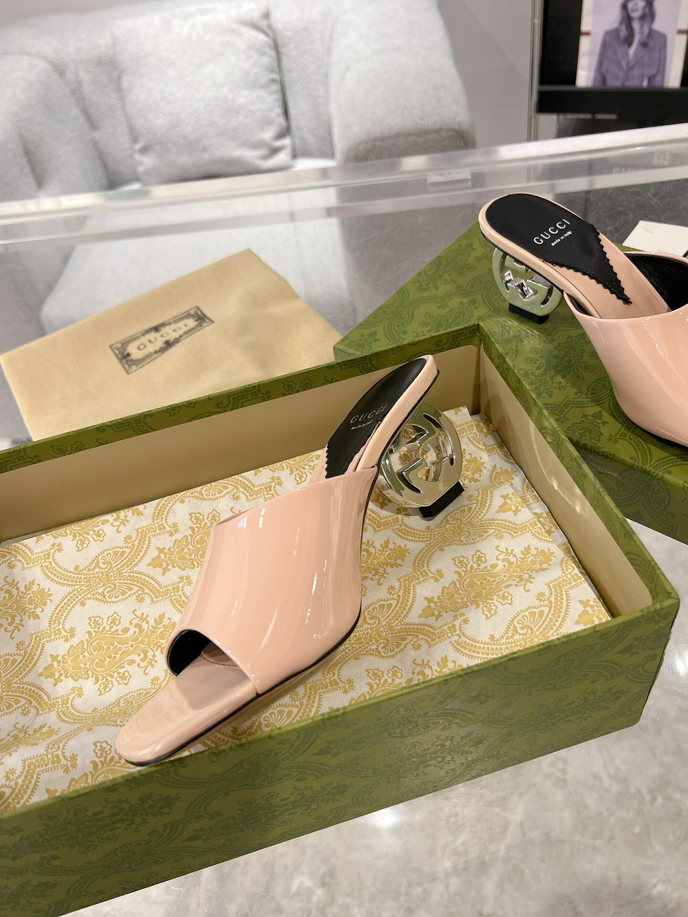 Gucci Interlocking G Heel Sandal 5.5 cm