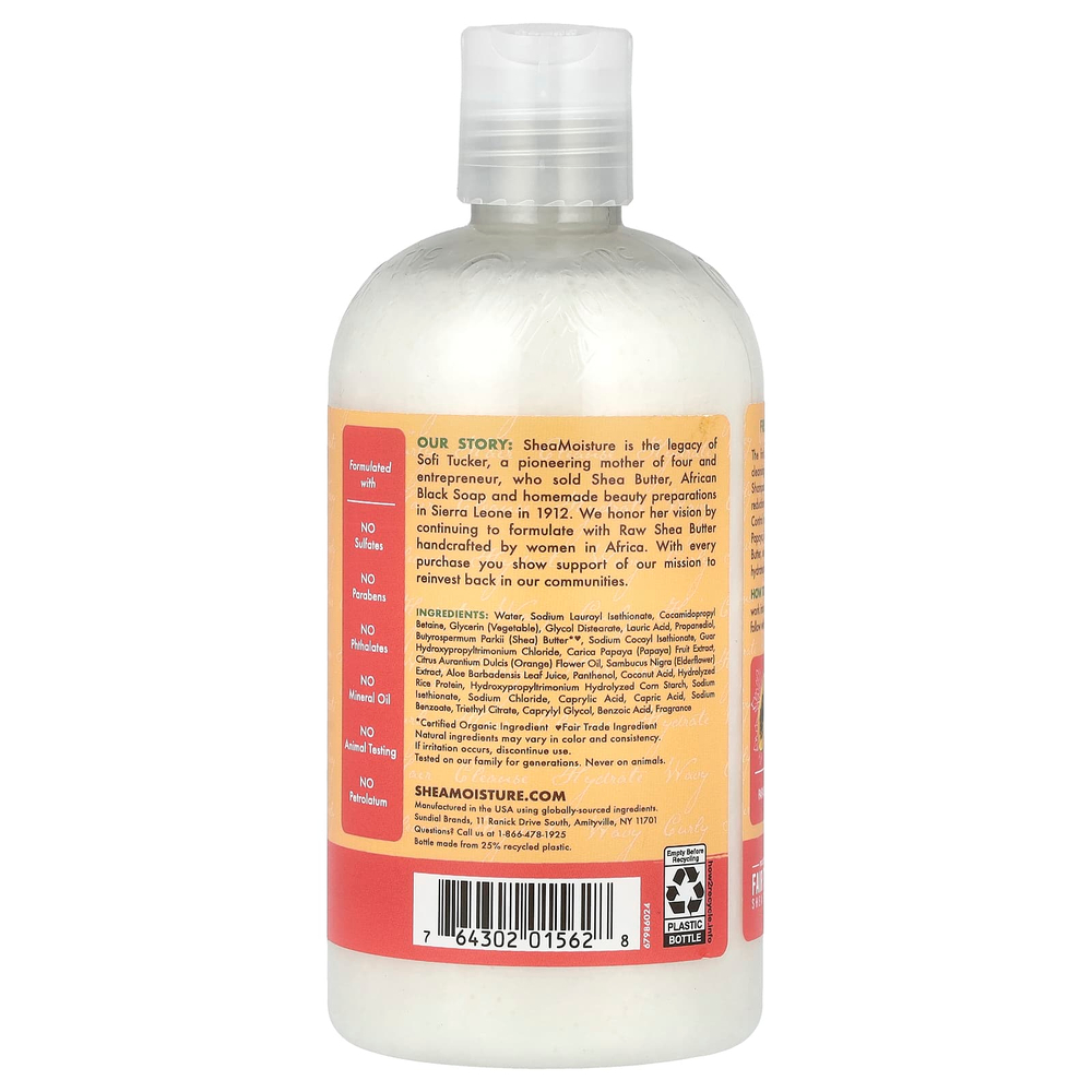 SheaMoisture, шампунь против пушения волос в течение всего дня, папайя, нероли и цветки бузины, 384 мл (13 жидк. унций)