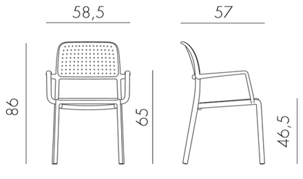 Комплект пластиковой мебели Nardi Step Bora, антрацит