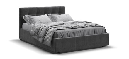 Белла Кровать+ПМ 140 Велюр Монолит серый