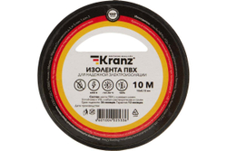 Изолента ПВХ KRANZ 0,13х15 мм, 10 м, черная KR-09-2006