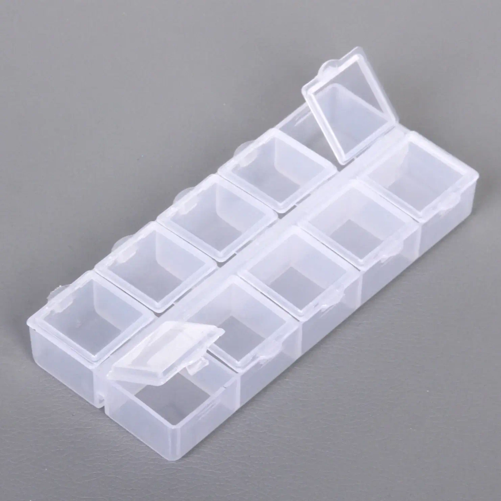 Органайзер для хранения мелочей, 10 ячеек «ИДЕЯДОМА», прозрачный, 13,5*6*2см (наклейка Селфи, пакет с подвесом)✦