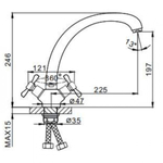 Смеситель для кухни, Frap, с кран-буксой, хром, F4293