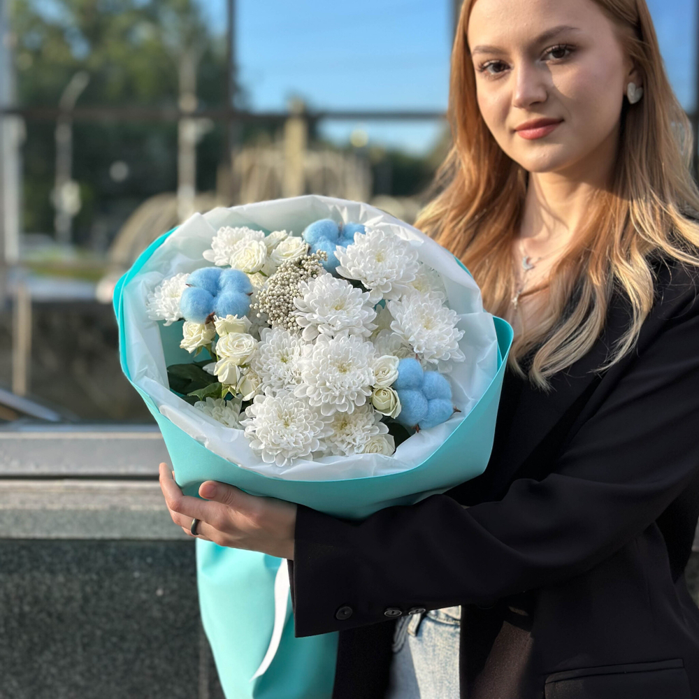 Букет цветов Снежное утро