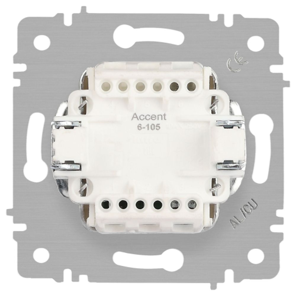 Выключатель Intro Accent 6-105-11 двойной с подсветкой, 10А-250В, IP20, СУ, AL/CU, сосна