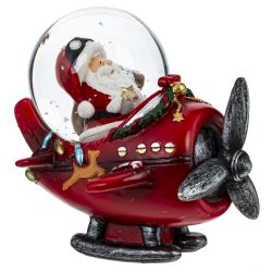 GAEM Фигурка декор в стекл шаре "Дед Мороз на самолете", D 4.5 см, L8 W6,5 H8 см, 2в.
