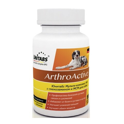 Витамины для суставов для собак (Unitabs ArthroАctive) 100 таб