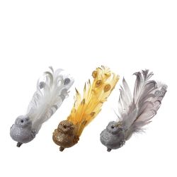 GAEM Изделие декоративное "Птичка" на клипсе, L13 W4 H4,5 см, 3в.