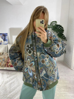 Куртка-бомбер (цвет сине-зеленый)