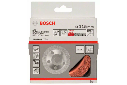 Твердосплавный чашечный шлифкруг 115 мм, мелкозернистый 2608600177