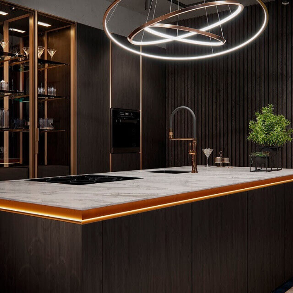 Смеситель для кухни с магнитным держателем и гибким изливом KITCHEN MAGNET 386801MACU медь