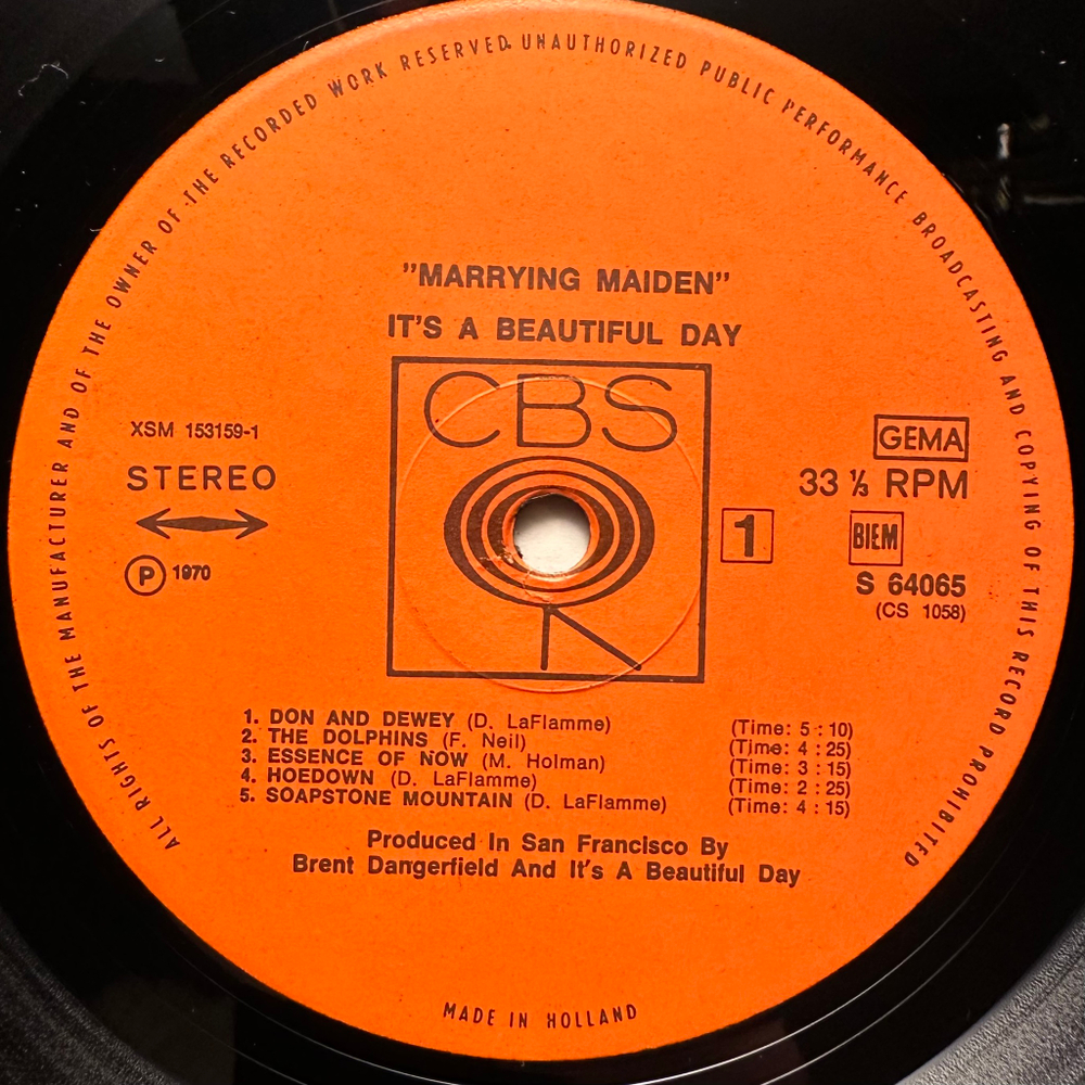 It's A Beautiful Day - Marrying Maiden (Голландия 1970г.)