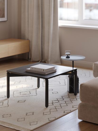 Столик кофейный saga, 75х75 см, темно-серый