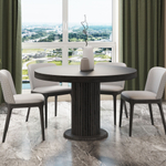 Стол Denver 120+40, круглый раздвижной, шпон