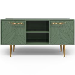 Тумба под ТВ Арт Колор leaves 117см Стайл Голд Зеленый нефрит