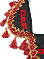 Вымпел тройной DAF (экокожа, черный с красными кисточками)