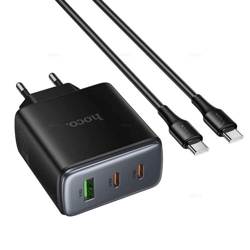 Hoco C160A Upgrade PD65W(2C1A) зарядное устройство набор (Type-C на Type-C)
