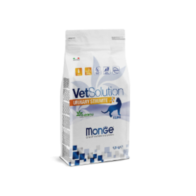 Сухой корм диетический для кошек при заболеваниях мочеполовой системы и струвитном течении МКБ Monge VetSolution Cat Urinary Struvite Уринари Струвит 1,5кг