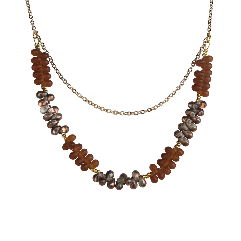 "Капельки" колье в золотом покрытии из коллекции "Composition" от Jenavi с замком карабин