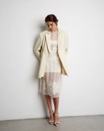 Юбка из шелка с вышивкой молочный