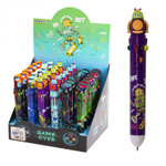 Ручка шариковая Alingar "Робо микс", автомат, 10 цветов, 0,5 мм, круглый, цветной, пластиковый корпус, картонная упаковка