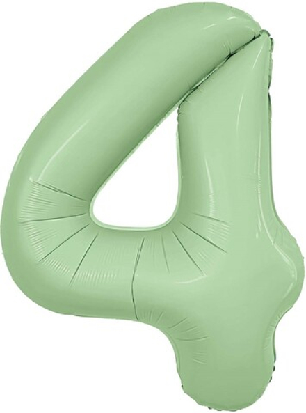 Шар (40''/102 см) Цифра, 4 Slim, Олива, 1 шт. в уп.