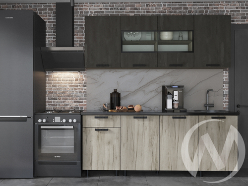 Кухня Эдинбург ЛДСП 2.0 (крафт серый/железный камень; крафт серый)