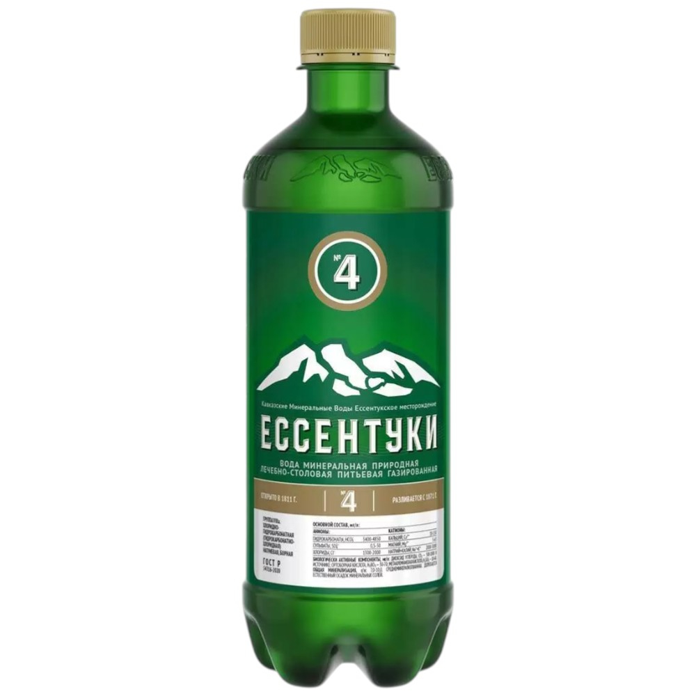 Вода Ессентуки №4 газированная, PET 0,5 л.