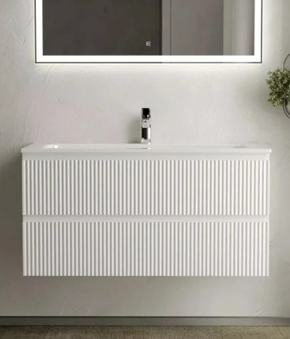 Тумба подвесная SANCOS Snob R 995х445х500, c двумя ящиками оснащенными доводчиками, Bianco, арт.SNR100W