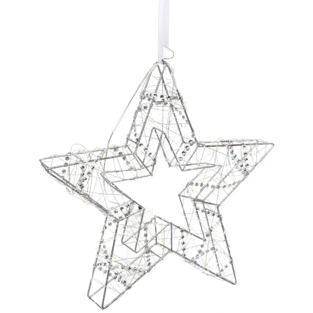 Сувенир с подсветкой «Звёздный день» 25*3*25 см (батарейки 2 AA), Белый (свечение-теплый белый)