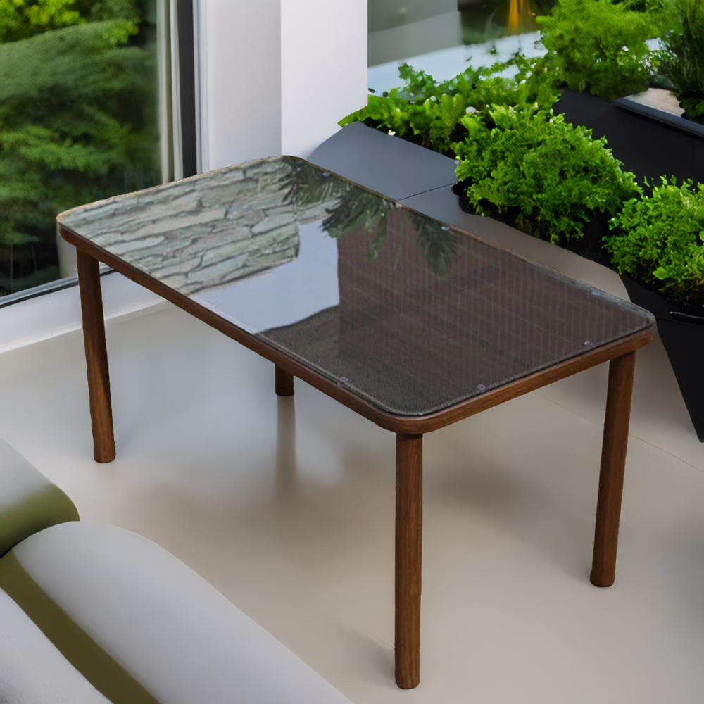 Стол прямоугольный из искусственного ротанга 150х80 БАМБУК/ТЕСЛИН «BAMBOO/TESLIN»