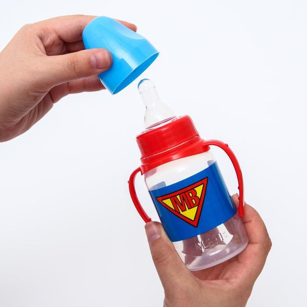 5399860 Бутылочка для кормления Super baby, 150 мл цилиндр, с ручками