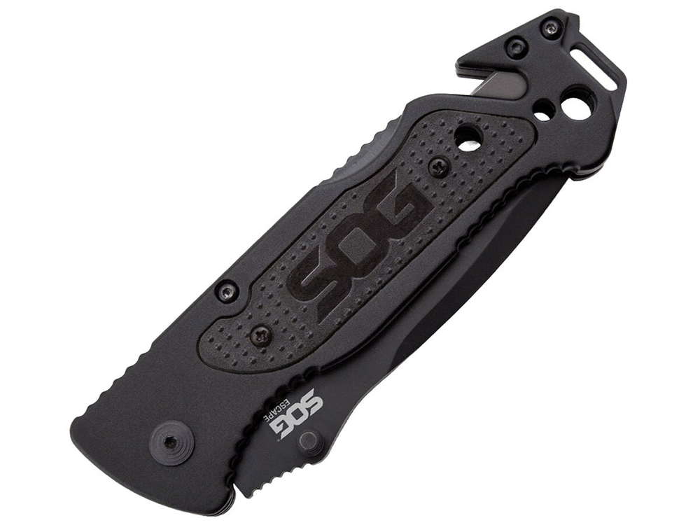 Нож складной SOG Escape Black, сталь 7Cr17MoV, рукоять алюминий, 136г, блистер