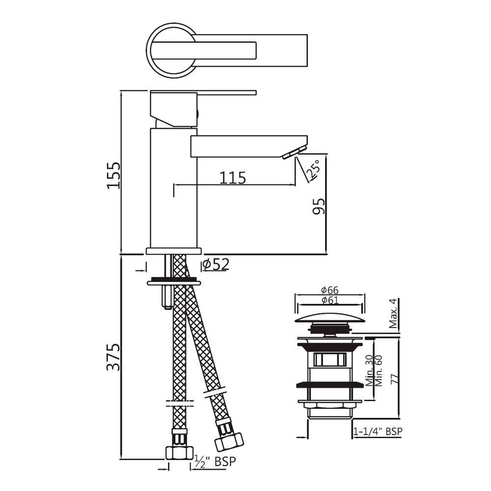 Jaquar, Смеситель для раковины Fonte, 1-рычаж., Хром FON-CHR-40023BCLW