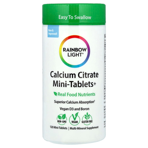 Rainbow Light, Мини-таблетки цитрата кальция +, 120 мини-таблеток