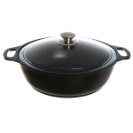 Кастрюля-жаровня 3л литой алюминий со стеклянной крышкой ж34а