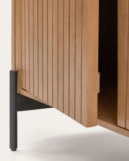 Licia Буфет с 2 дверцами из массива дерева манго и черного металла 120 x 80см