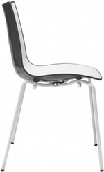 Стул пластиковый Scab Design Zebra Bicolore 4 legs, белый, антрацит