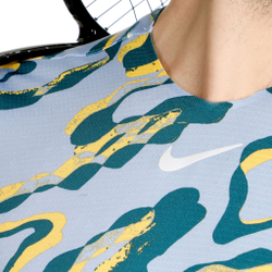 Мужское теннисное поло Nike Dri-Fit Advantage Court Print T-Shirt Men - Light Blue, Multicoloured