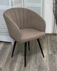 Стул МИШЕЛЬ 360 град. поворот. B5 Капучино, велюр / черный каркас, М-City