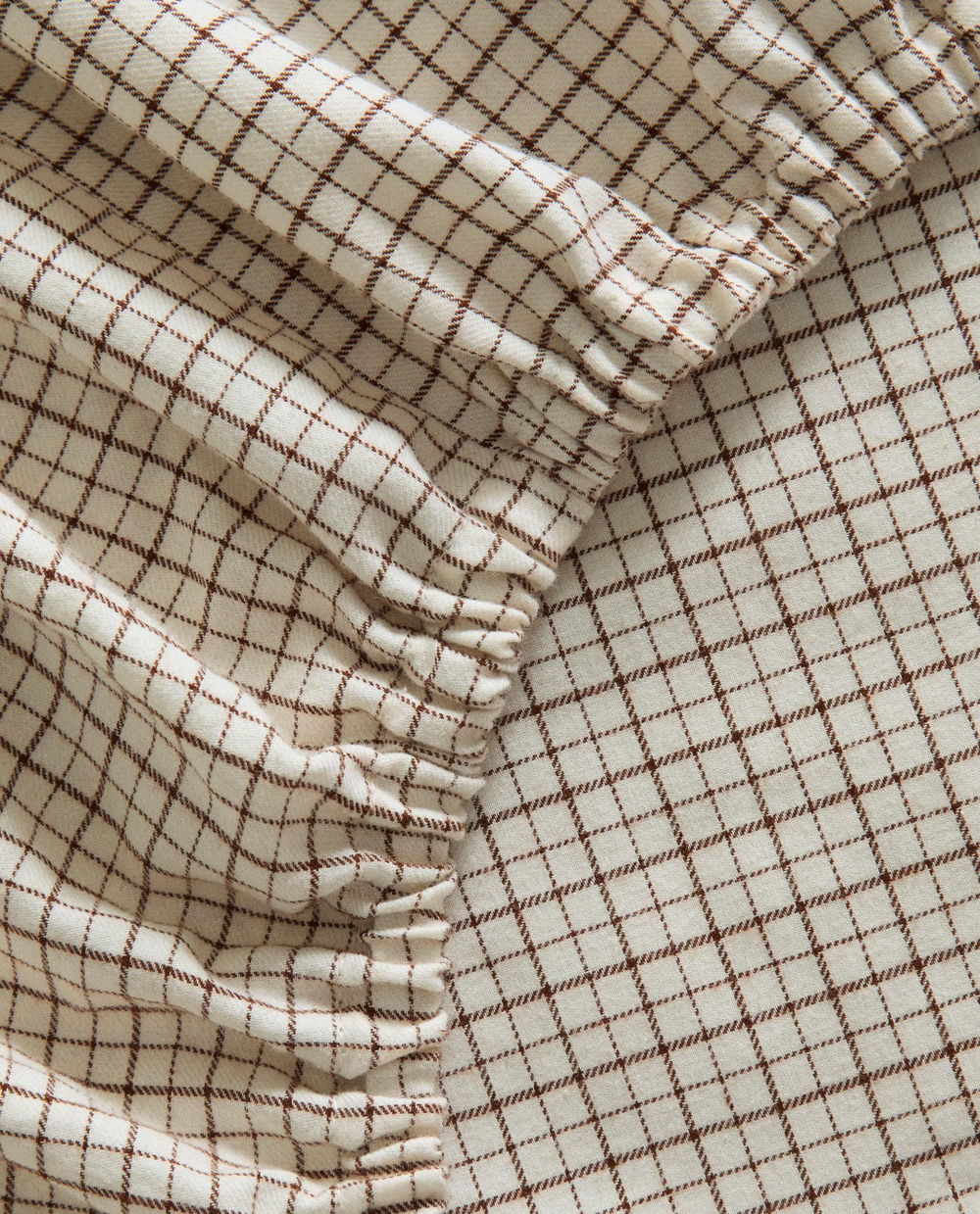 Zara Home - Простыня фланелевые клетчатые брюки, экрю, 180х200х30 см