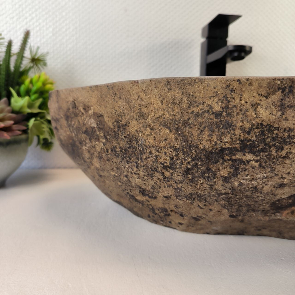 Каменная раковина из речного камня RS-05382 (54*41*15) 0862 из натурального камня